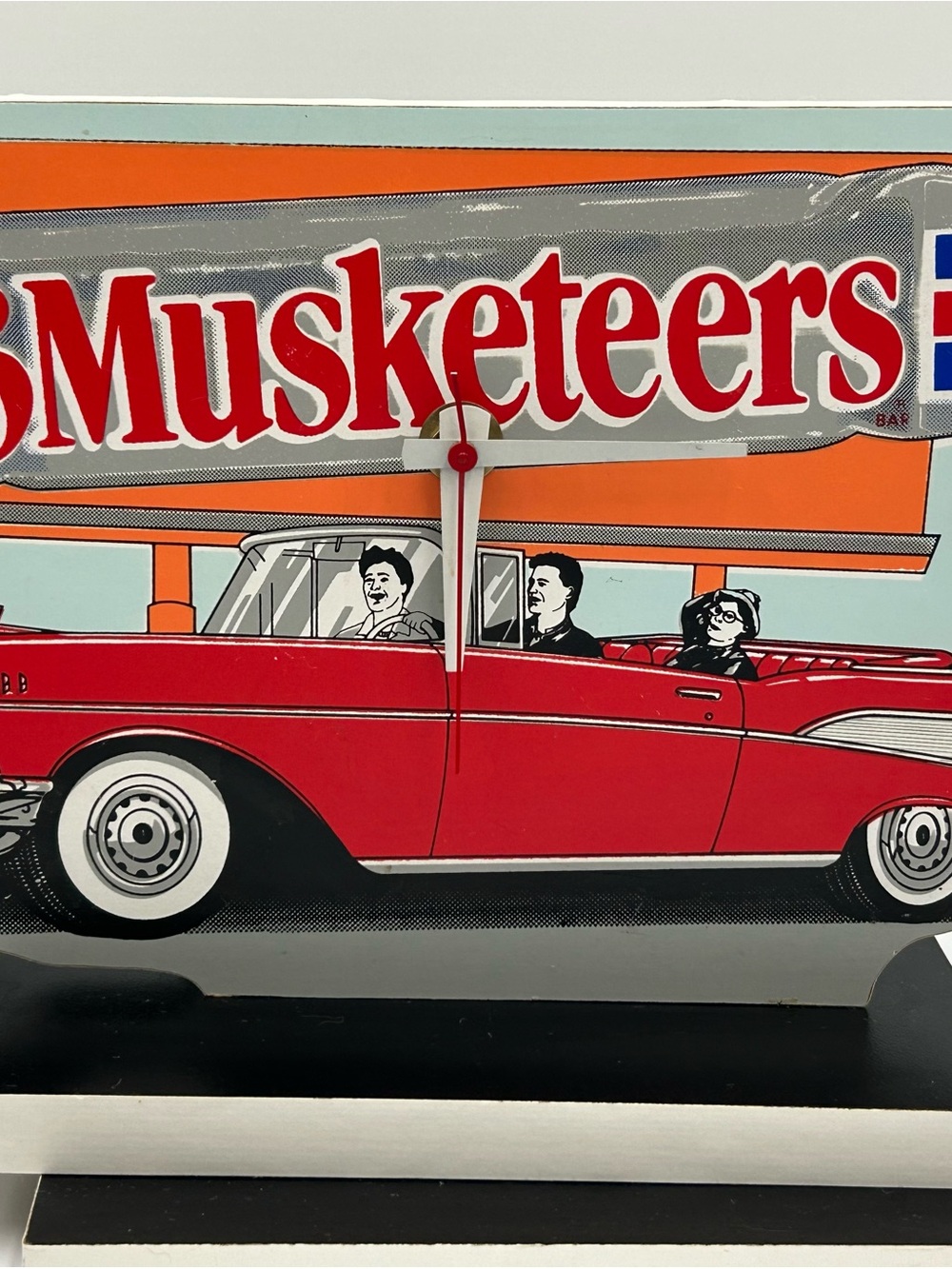 Three Musketeers Candy Retro style Car Clock